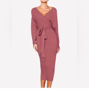 Nicole Miller Dusty Rose Long Sleeve Dress